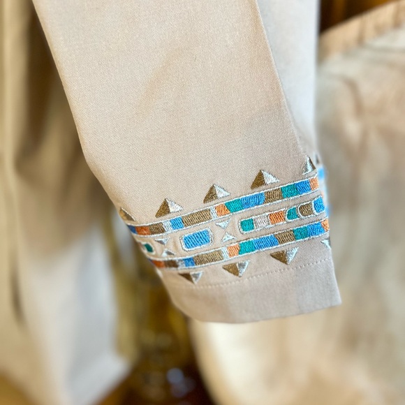 Vintage 1990 Bob Machie Tribal Inspired Jacket Bomber Boho Embroidered - Picture 5 of 5